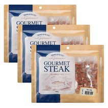 고메스테이크 강아지 마블링 간식 큐브타입 300g, 연어맛, 3개