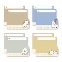 스노우 비숑 떡메모지 4종 세트 23-7125, 혼합색상, 2세트
