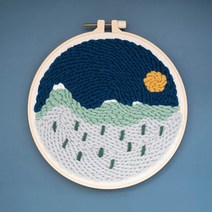 펀치니들 자수 패키지 세트, 1세트, 밤의들판