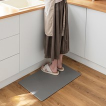 홈시나 PVC 양면 쿠션 주방매트, 그레이