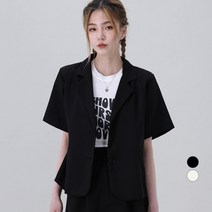 어썸어라운드 여성용 썸머 싱글 반팔 자켓