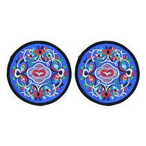 컬러풀 덩쿨 자수 공예 컵 받침대 2p, 006