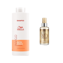 웰라 프로페셔널 인비고 뉴트리 엔리치 딥 너리싱 샴푸 1000ml + 럭스 오일 100ml 세트 JHK_576, 1세트