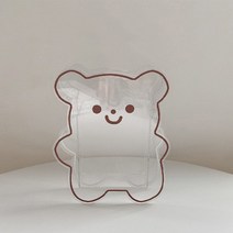 와다다샵 곰돌이 연필꽂이 소, 투명, 1개