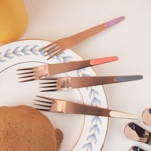 보겐 슈가 로즈골드 티포크 4종 세트, 혼합색상, 4개