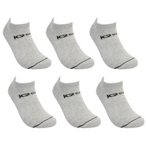 K2 safety 스포츠 러닝로우 삭스 중목 양말 6켤레, 그레이