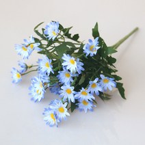 앙플랜트 조화 데이지 인테리어 성묘 꽃다발 부쉬 2p, 블루
