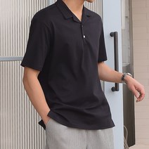 플레이즈 남성용 소프트 드라이핏 카라넥 반팔티셔츠