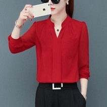 마더브띠 여성용 일자 넥라인 베이직 오픈넥 블라우스