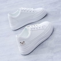 하라다이 여성용 베어포인트 패션 올화이트 스니커즈