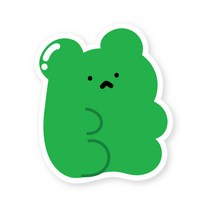 유스픽 곰돌 레인져 아크릴 그립 스마트 톡톡 휴대폰 거치대, 사과맛젤리, 1개