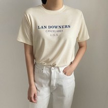 플랜데이 여성용 데일리 랜다우너 라운드 반팔 티셔츠
