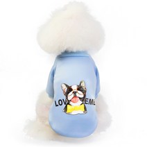 강아지 고양이 퍼그글래스 티셔츠, 스카이