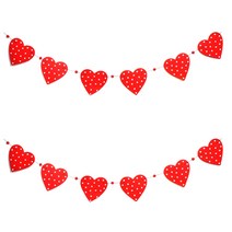 파티쇼 하트 가랜드 원목 레드 2p, 혼합색상