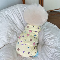 바이담수미 강아지 푸들 레이스 올인원, 옐로우