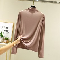 에이홉 여성용 모달 터틀넥 긴팔 티셔츠