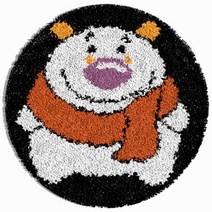 알로데 동물 라운드 카펫 러그 매트 DIY 스킬 자수 세트 중국어버전 컬러인쇄메쉬, 1세트, 09