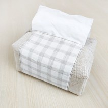 카리스 린넨 코튼 휴지 티슈 케이스, A07