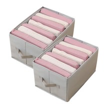 하늬통상 옥스포드 칸칸이 니트 바지 정리함 의류정리함 중형 7칸, 그레이, 2개