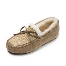 에이홉 여성용 두툼한 벨벳 털단화 체크