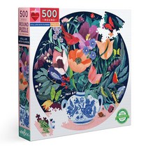 이부 꽃병 속 정원 라운드 퍼즐, 혼합색상, 500피스