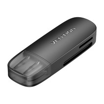 벤션 SD TF to USB 3.0 고속 카드 리더기, CLFB0, 블랙