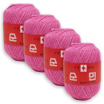 타조 순면 30수 구정뜨개실 4p, 117 딥핑크, 4개