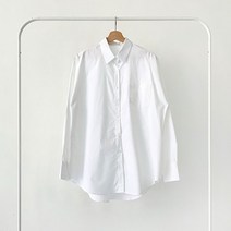 플랜데이 여성용 코튼면 박시 보이핏 셔츠 남방