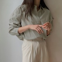 여성용 에델 루즈핏 코튼 셔츠