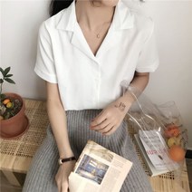 몬드스팟 여성용 브이넥 카라 심플 블라우스 MO106