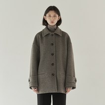 그레이스케일 여성용 싱글 하프 코트