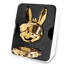에어디 토끼 디자인 차량용 방향제 본체 + 석고캡슐 2p 세트 24K 골드 블랙체리향, 2개입, 1세트