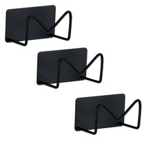 더벨라 다용도 무타공 접착 방수 스테인레스 수세미 거치대, 블랙, 3개