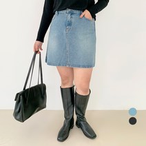 102102 여성용 빅사이즈 데님 미니 스커트