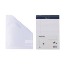 델리 스탠드형 도큐먼트 파일 12분류 72511 + 시그니처 리갈패드 A5 5p, 파일(화이트), 리갈패드(화이트), 1세트