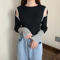 이사도라 여성용 투배색 트임포인트 니트 티셔츠