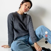 바블링브룩 여성용 데일리 루즈핏 레글런 니트