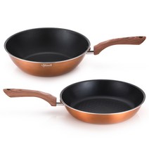 뉴 IH 후라이팬 궁중팬 세트 2개, 브론즈, 후라이팬 26cm + 궁중팬 26cm