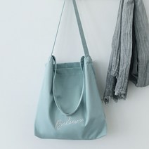 JCP 레터링 스티치 기저귀 에코백, 블루