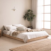 삼익가구 포네 편백나무 저상형 원목 침대 + 슬립웰 파워 본넬스프링 매트리스 방문설치, 내추럴