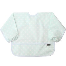 플리에 유아용 방수 긴팔 턱받이, 40 연하늘도트, 1개