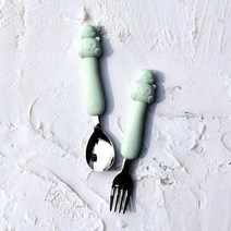 릴팡 티어제로 부드러운 실리콘 스푼 포크 세트 LF7105, 릴로, 스푼+포크1세트