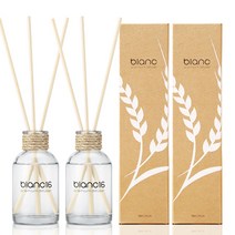 블랑16 디퓨저 유리용기 2p + 용액 120ml x 2p + 스틱 14p + 패키지 박스 2p 세트, N 레몬라벤더