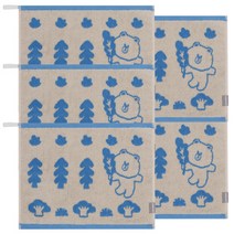 라인프렌즈 포레스트 선염 핸드타월 70g, 블루, 5개