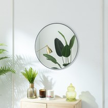 리브 600원형 거울 YJ-P111, 화이트