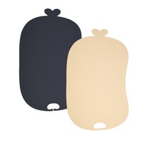 이놀 TPU 이유식 안심 도마 2종 세트, 블랙캐비어, 바닐라