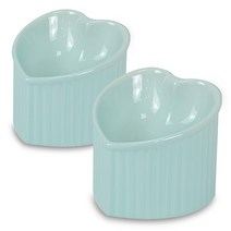 모나지오 반려동물 경사형 러브 도자기 식기 2p 세트, 1세트, 민트