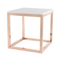 뷰티풀스페이스 대리석 티테이블 TT-01 400 x 400 x 700 mm, 로즈 골드 밀러 + 아리스톤