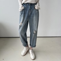 세컨그라운드 여성용 벌룬 배기 데님 팬츠
