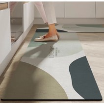 북유럽 논슬립 빨아쓰는 규조토 물흡수 주방 발매트 45 x 120 cm, 물결무늬